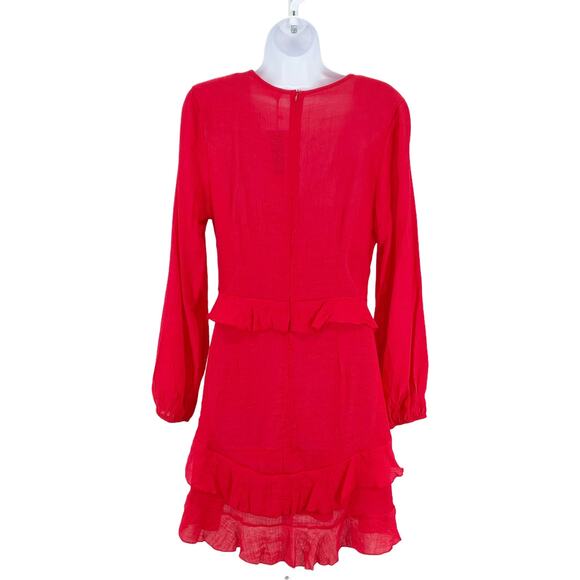 Cupshe Long Sleeve Mini Dress Red Medium NEW - Picture 3 of 12
